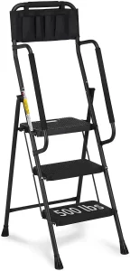 HBTower 3 Step Ladder with Handrails