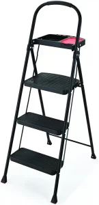Rubbermaid RMS-3T 3-Step Steel Step Stool with Project Tray