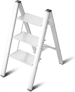 3 Step Ladder Aluminum Lightweight Folding Step Stool