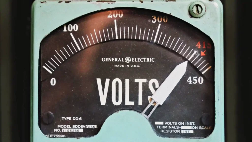 A voltmeter reading of 415 volts